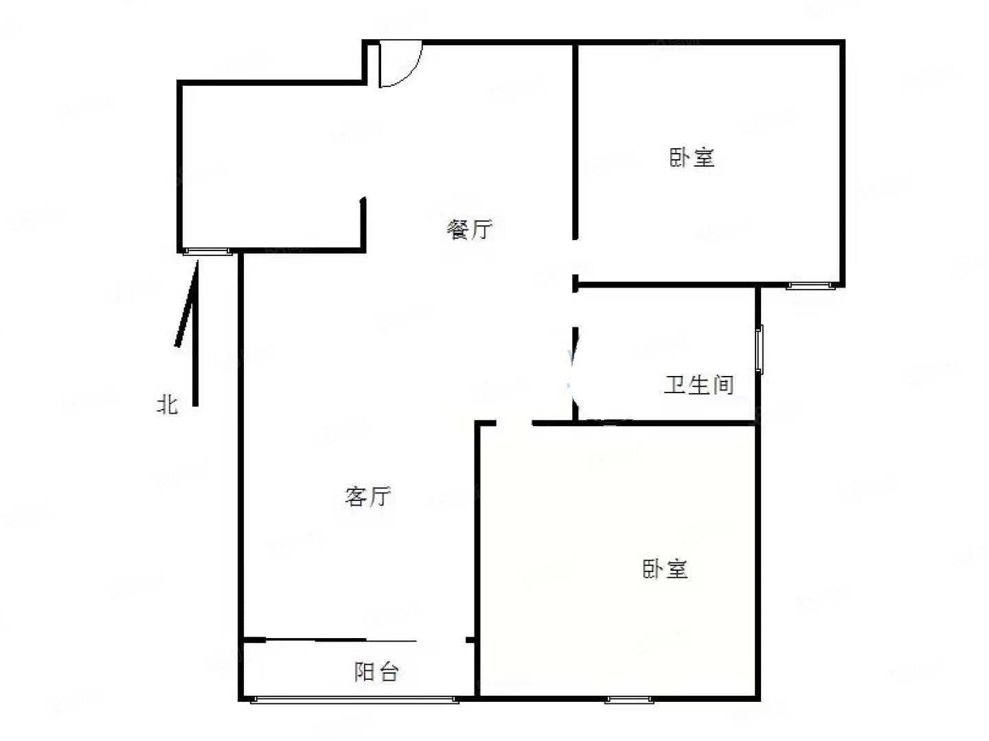 临湖山庄2室2厅1卫64.57㎡南北37万