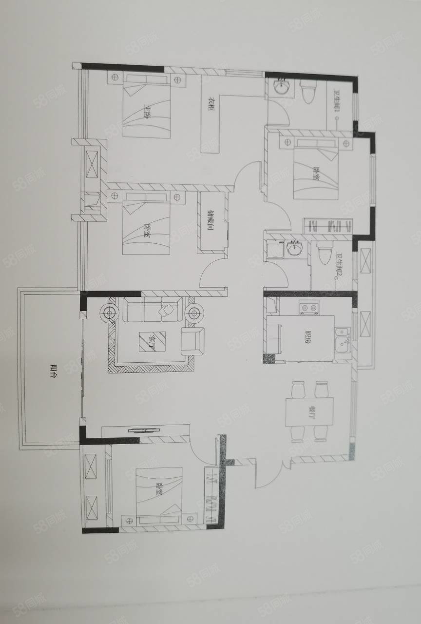 中成小区4室2厅2卫125.91㎡南83.6万