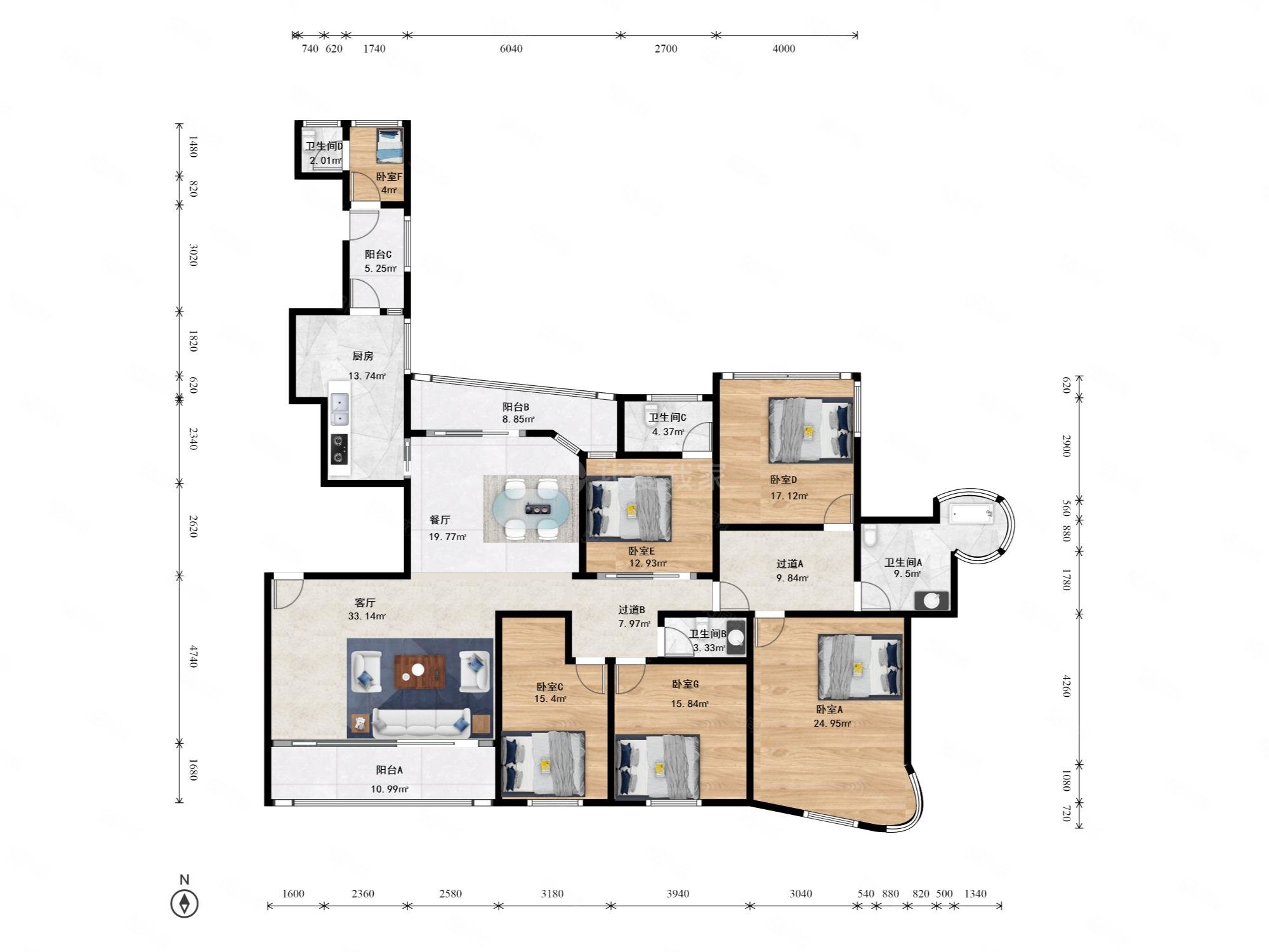 钱江新城  东方润园  6室  2厅