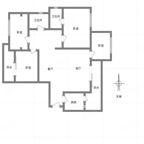 越昕晖4室2厅2卫107.52㎡南北99万