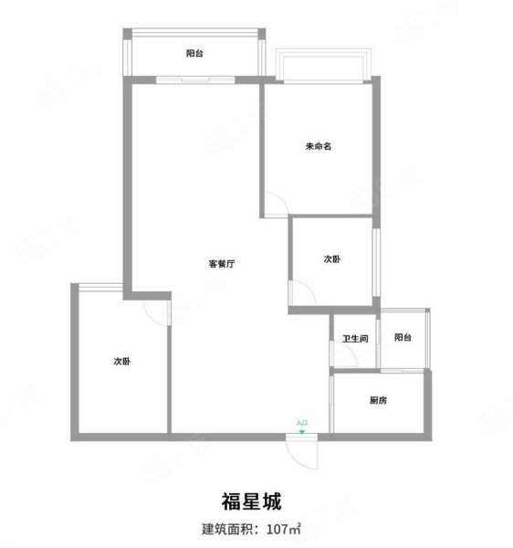 福星城(孝南)3室2厅1卫103㎡南42万