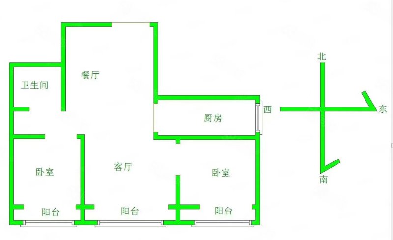 金世纪新城2室2厅2卫100㎡南北156万