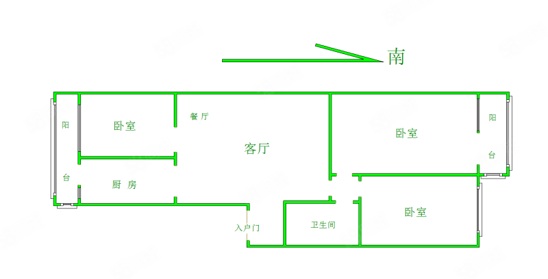 后横街小区3室2厅1卫86.06㎡南北219万