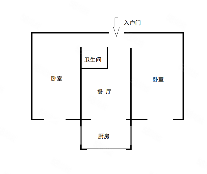 中南路小区2室1厅1卫53㎡南65万