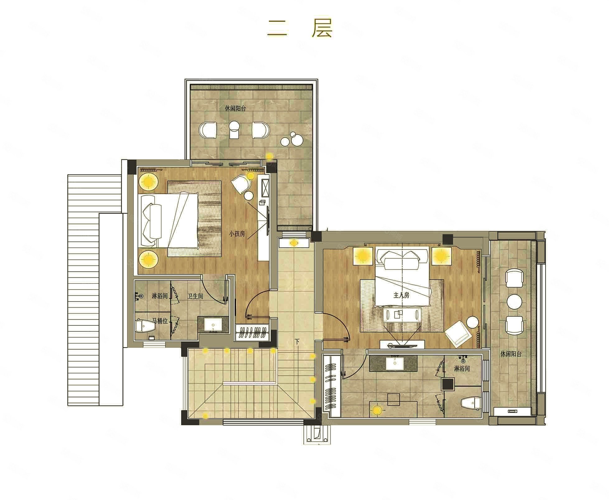 水岸君悦5室3厅7卫180㎡南北2420万