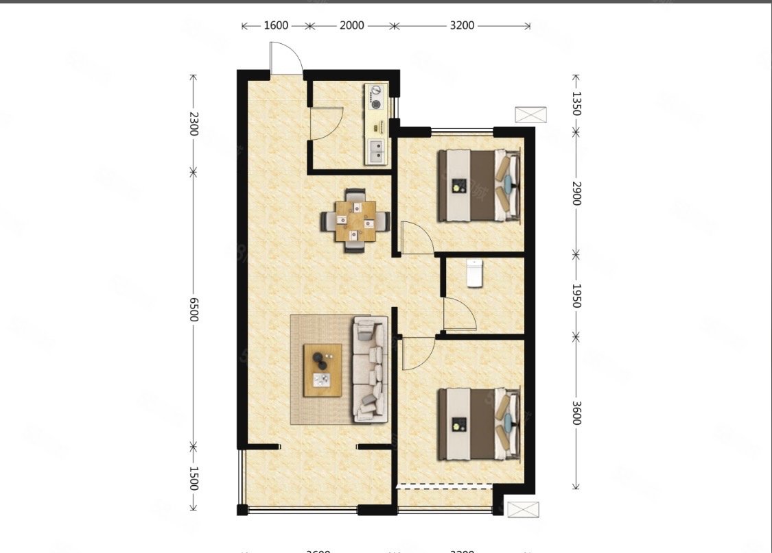 建明小区2室2厅1卫60㎡东70万