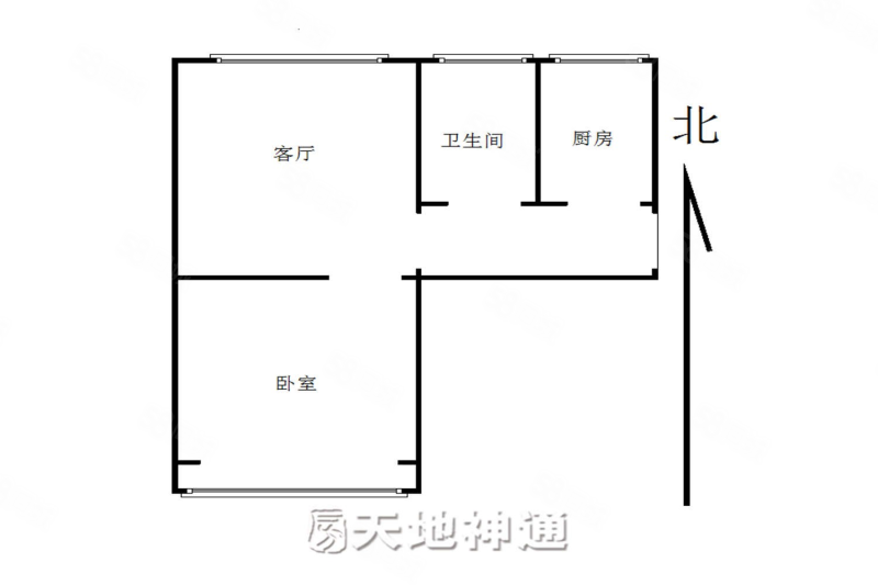 裕华园一区1室1厅1卫48㎡南北88万