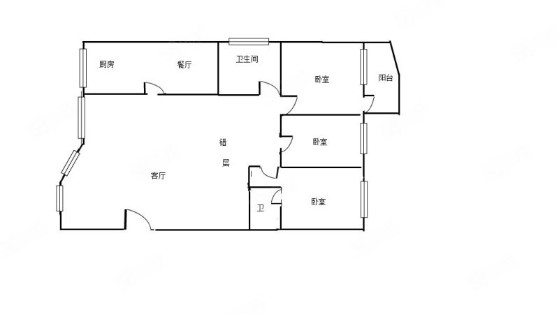 建德花园3室2厅2卫129.24㎡南265万