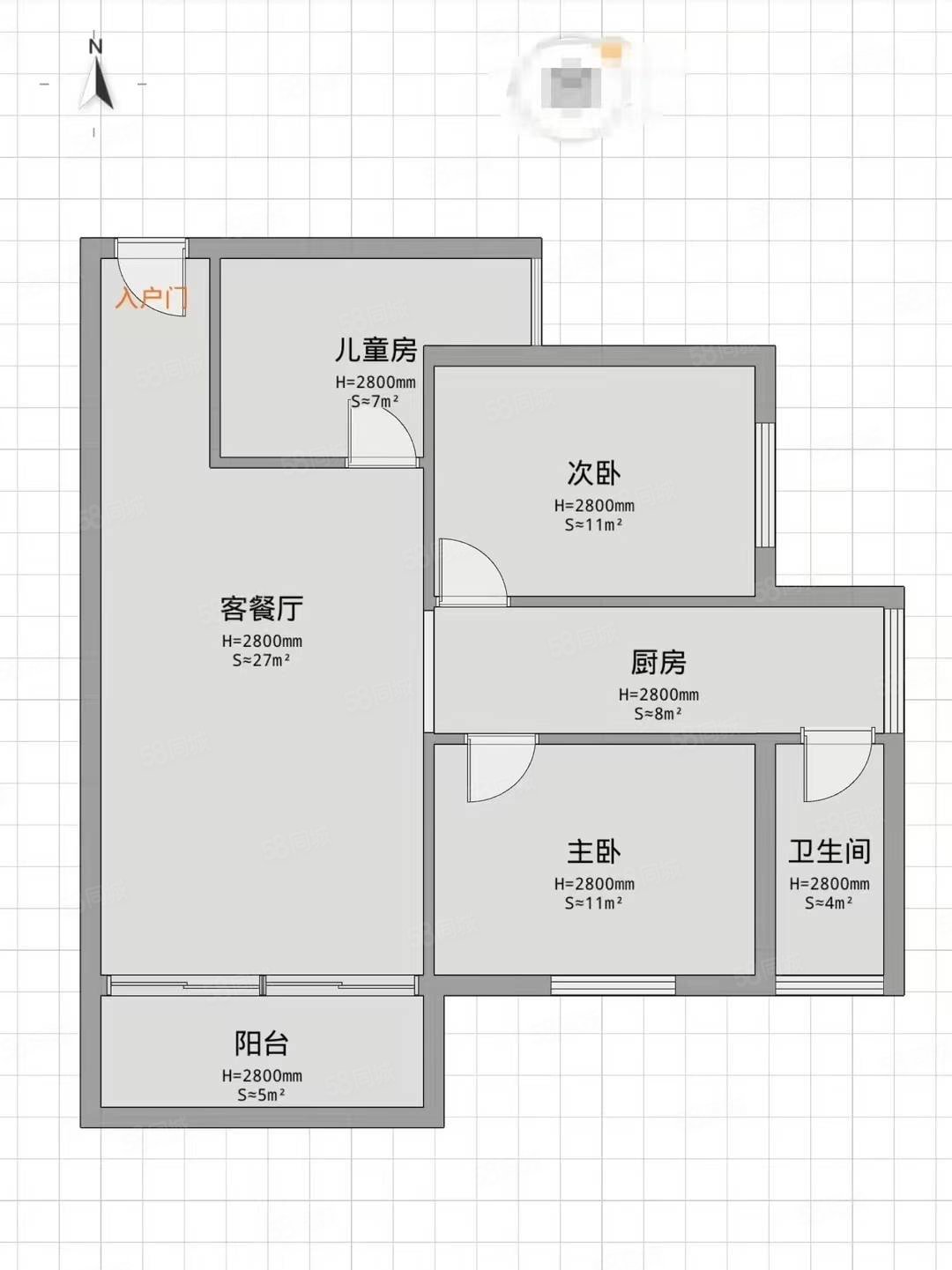 农林西路19-98号小区3室2厅1卫97.48㎡南北38.6万