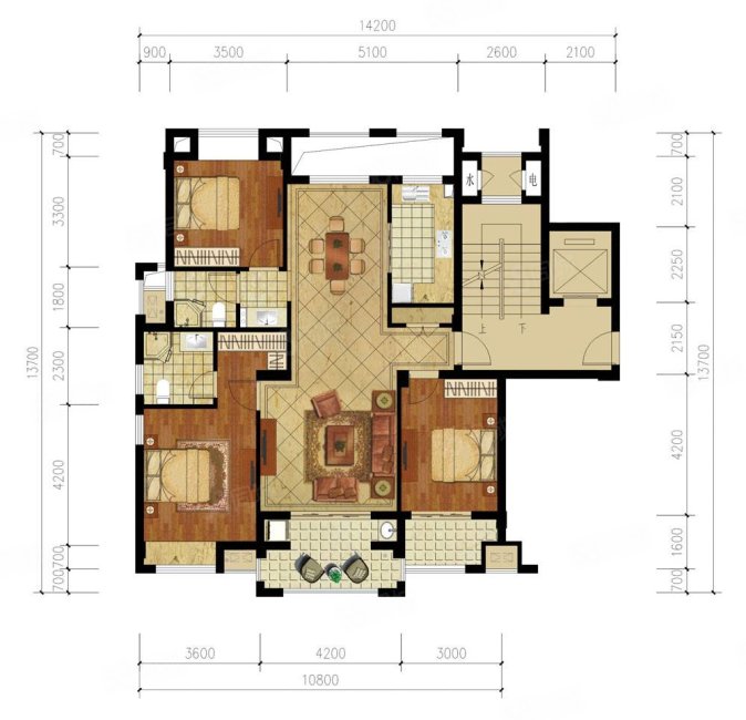 北门里生活区3室2厅1卫135㎡南北50万