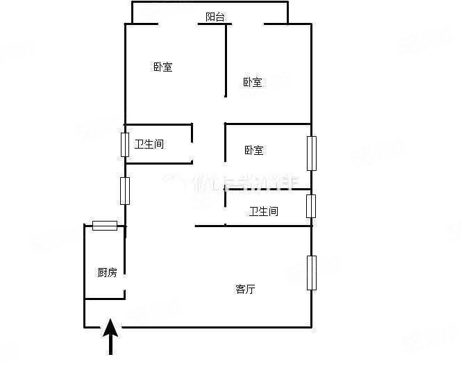 东山花园3室2厅2卫131㎡南北77万