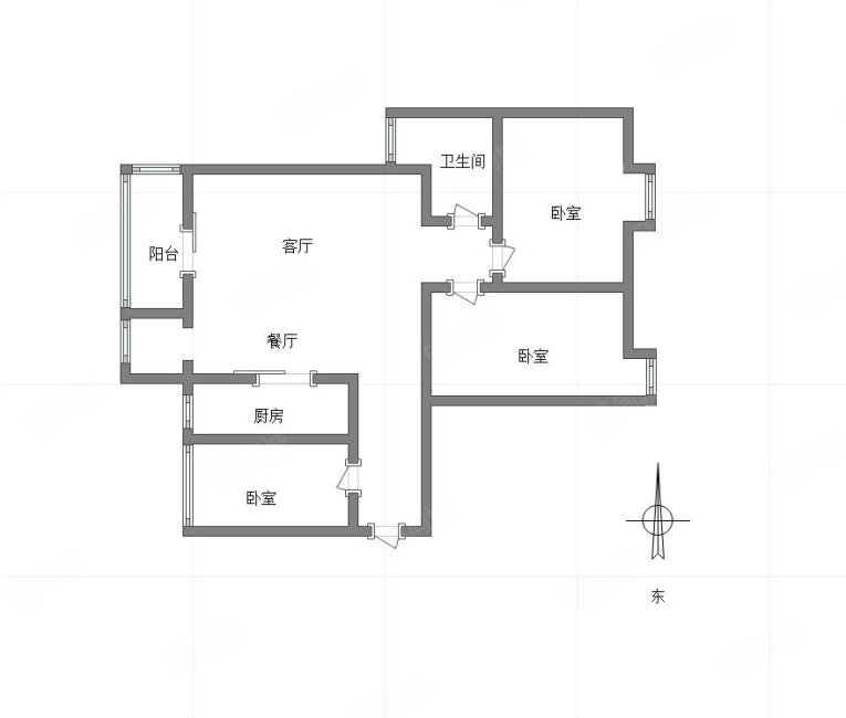 隆鑫爱琴海(1期)3室2厅1卫94.89㎡东北98万