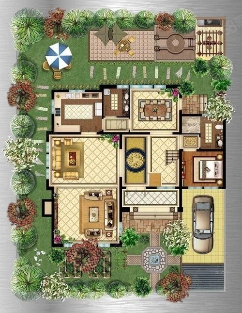 祥和区域独栋别墅带车库大7室户型端正明厨明卫院子70平