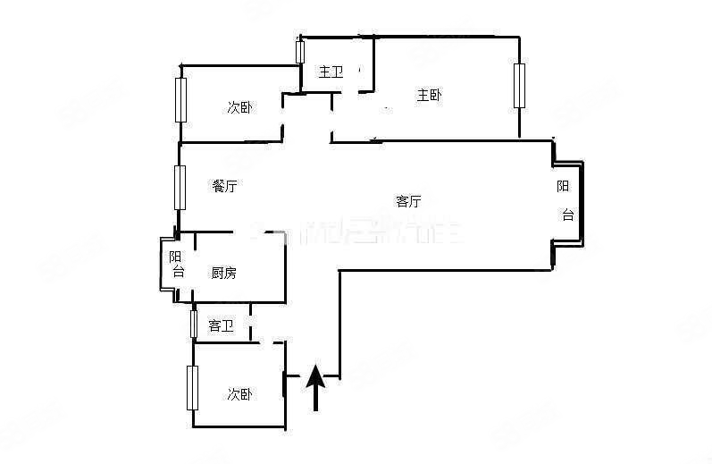 御景天地一期3室2厅2卫119㎡南北69万