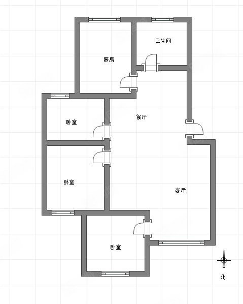 石油鹿角湾小区3室2厅1卫86㎡北47万