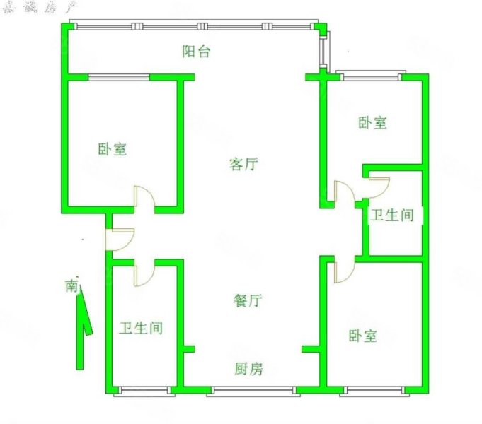 九龙居山水美墅(公寓住宅)3室2厅2卫138㎡南北98万