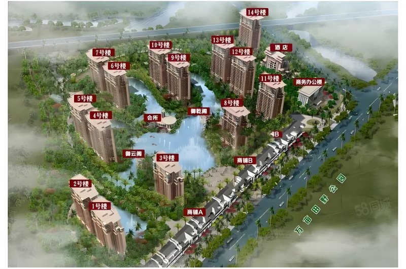 鸿信御景湾1室1厅1卫54.25㎡南北48万