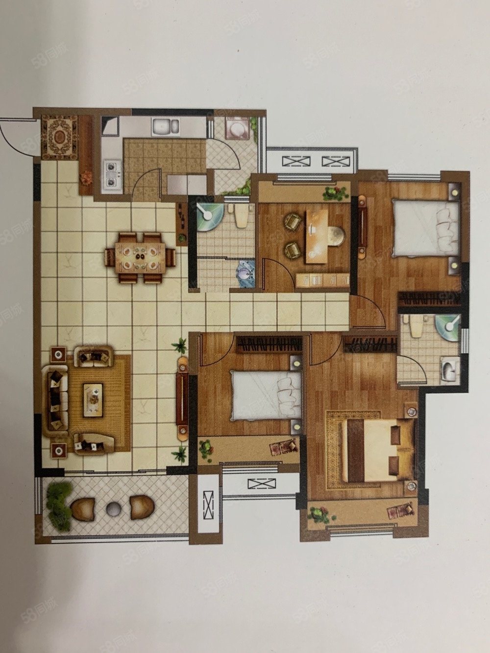 【10图】翡丽锦悦清水三房双卫,采光通透,户型好,阳光城新希望翡丽锦