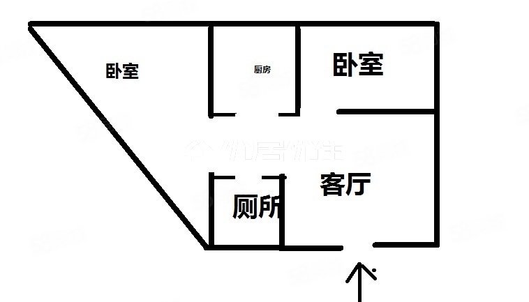 西南雅筑2室1厅1卫58.75㎡东南45.45万