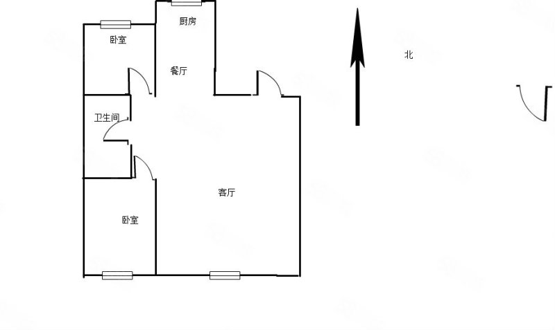 东环时代花园2室2厅1卫92.24㎡南北130万