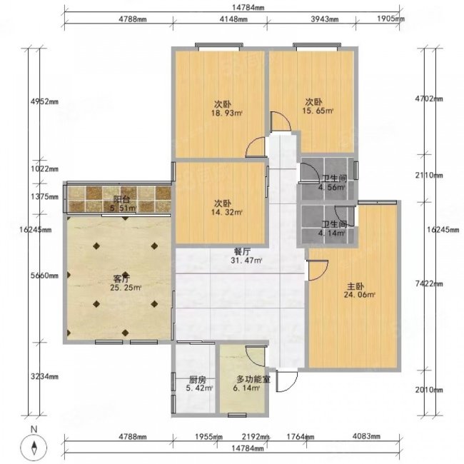 跑马地花园4室2厅1卫185㎡北1150万