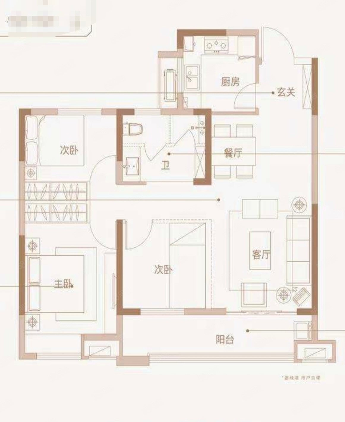 中至信书香雅苑3室2厅1卫105.4㎡南北75万