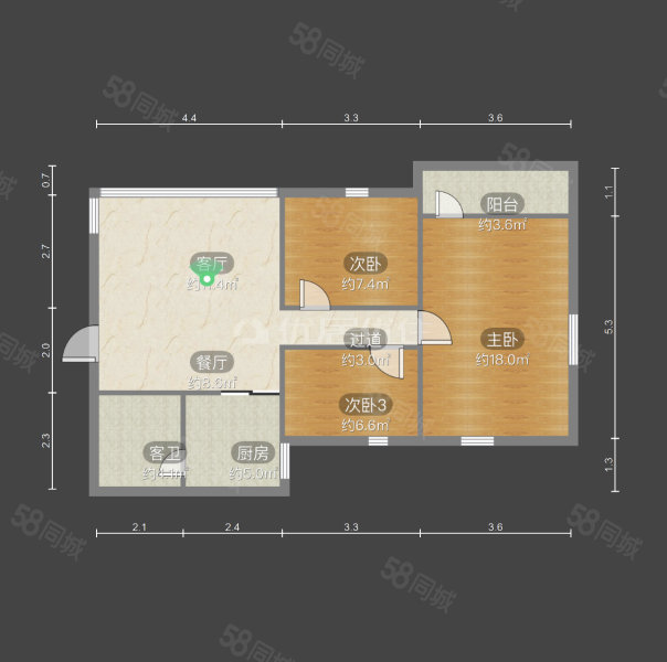 江南新邨3室2厅1卫86㎡北128万