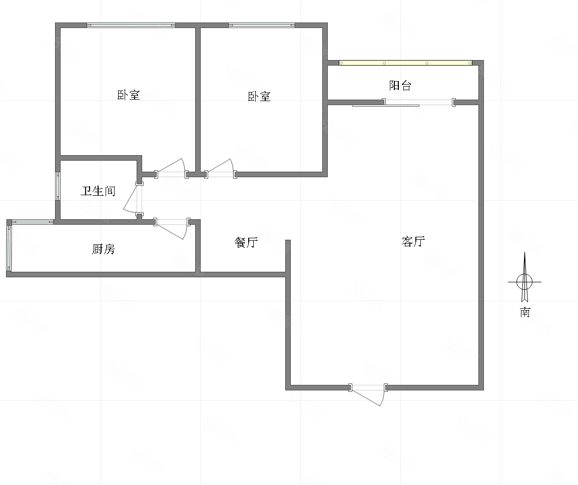 缤纷时代(西区)2室2厅1卫73㎡南61万