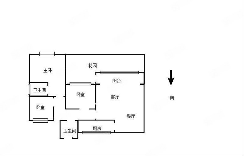 昆明玉器城3室2厅1卫89.74㎡南北55万