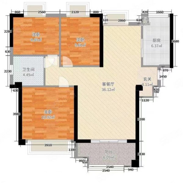 同心小区东区3室2厅1卫110㎡南北58.8万