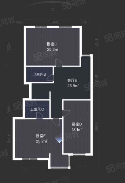 鲁银城市公元5室2厅2卫234㎡南北186万