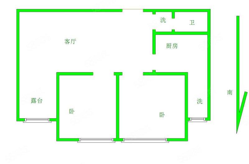 永康城市花园2室2厅1卫92㎡南北58万