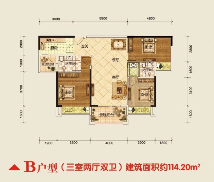 仁山公园樱花苑6室3厅5卫390㎡南320万