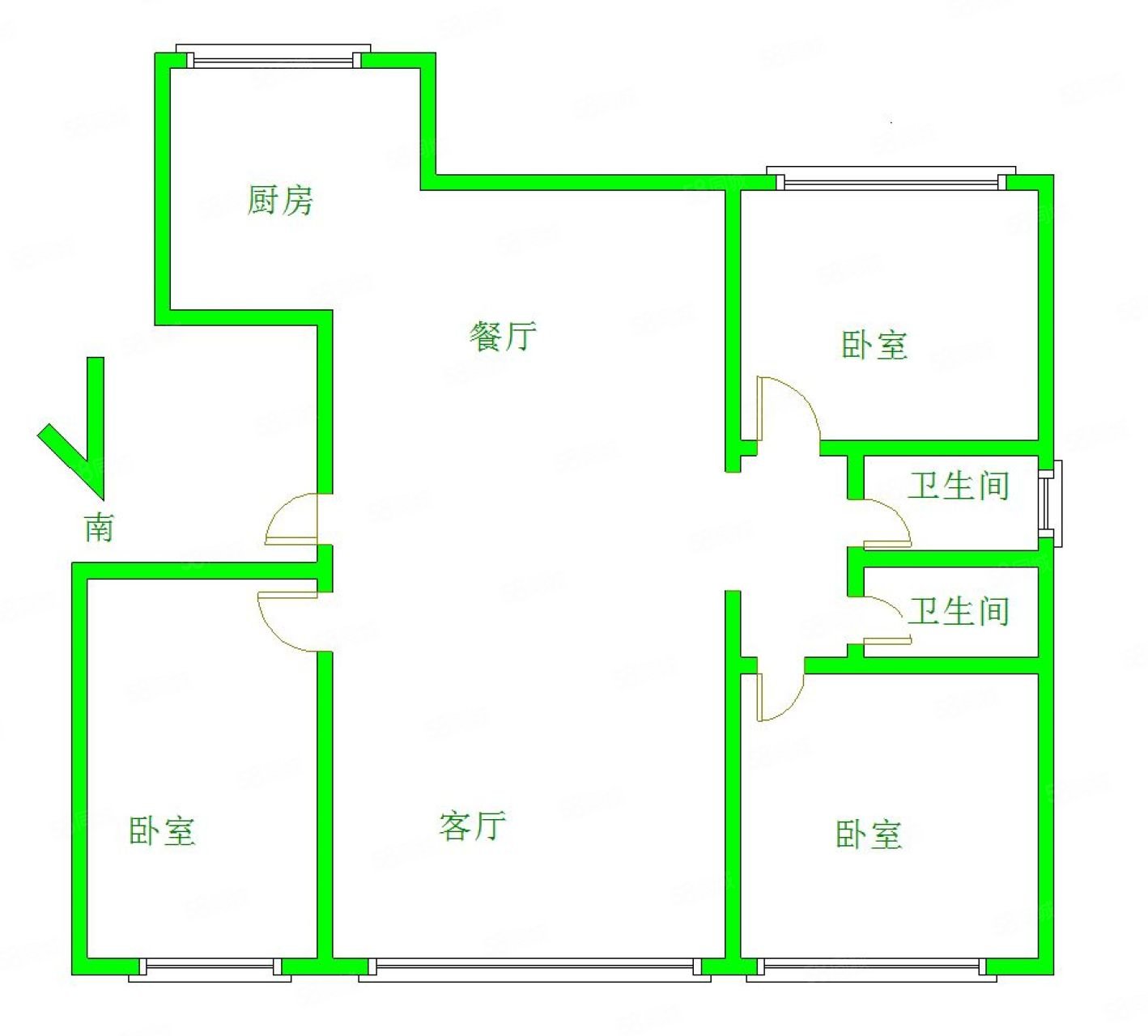 时代广场小区4室2厅2卫168㎡南北38万