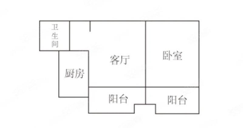 华美和园四期1室1厅1卫57.44㎡南北21万