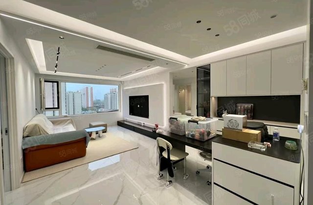 新出！114.9精装三室，开发区绿城百合送家具家电！东边户