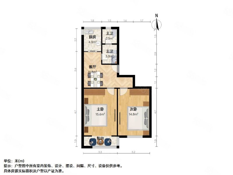 东瓜圃桥1-25号小区2室1厅1卫64㎡南北169万