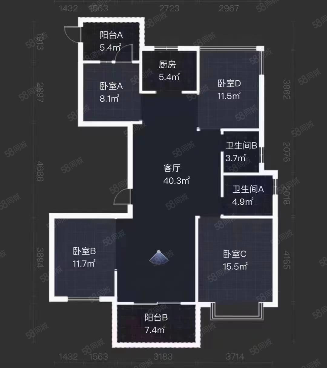 碧桂园德信衢州公馆3室2厅2卫103㎡南北265万