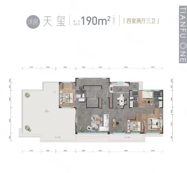 中海天赋嶺4室2厅3卫190㎡南北722万