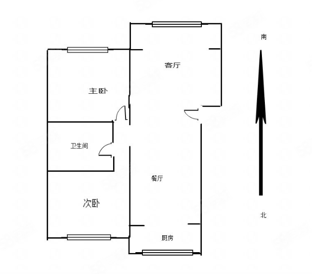 钻石花园2室2厅1卫109.51㎡南北62万