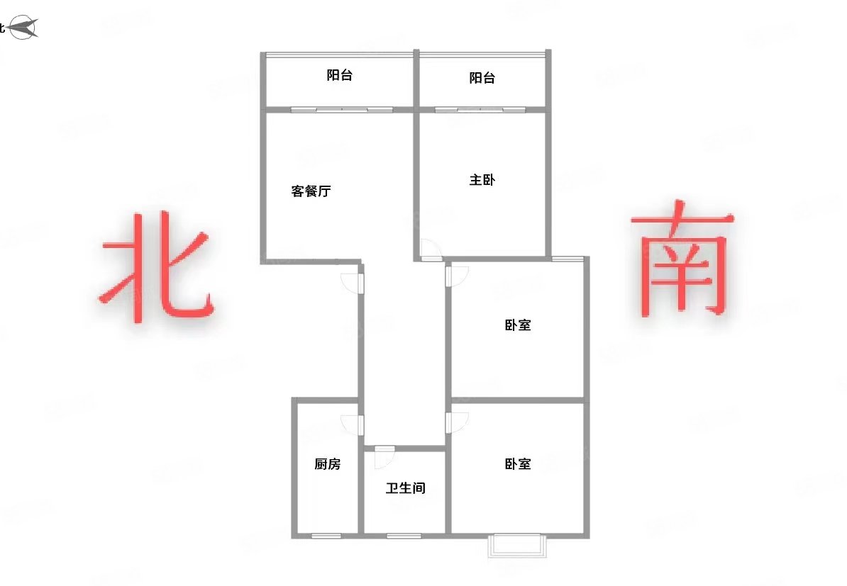 裕祥花苑3室1厅1卫97㎡南北81万