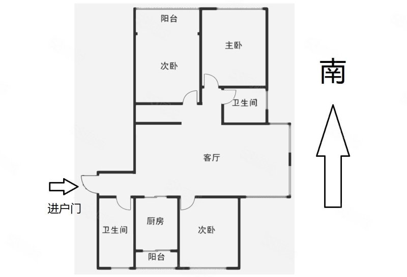 和风家园3室2厅2卫135㎡南北168万