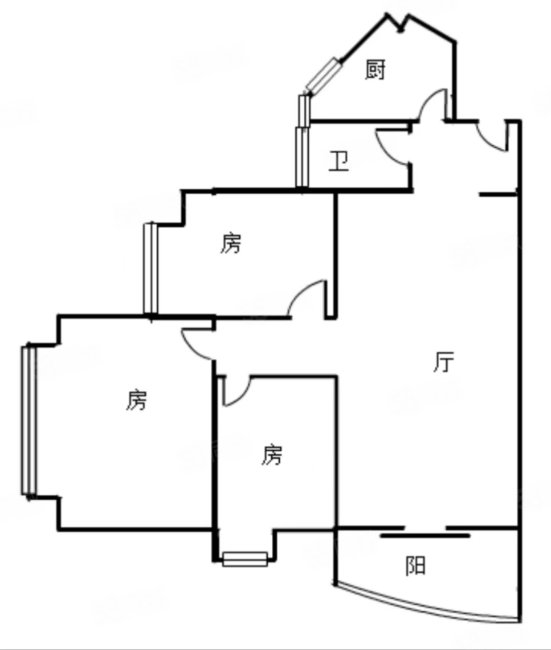 锦丽居3室2厅1卫90㎡西南438万