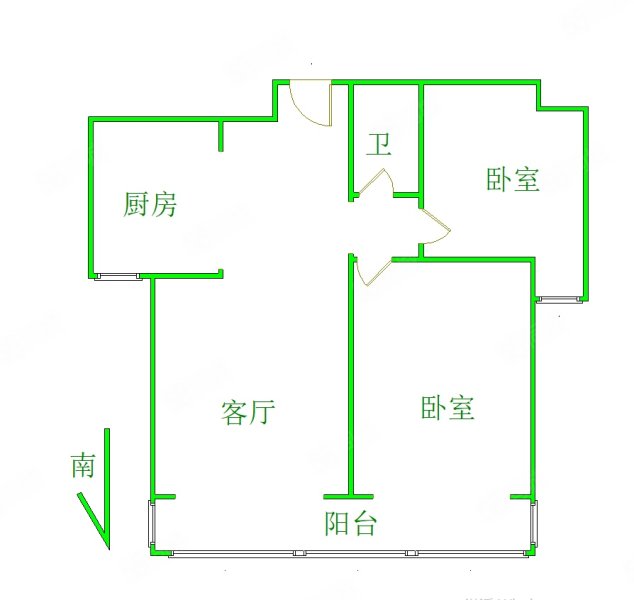 洪阳家园2室2厅1卫86㎡南北35万