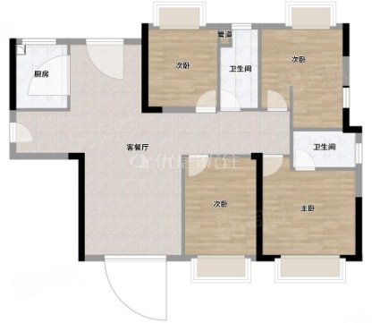 君荟庭4室2厅2卫140.44㎡南北320万