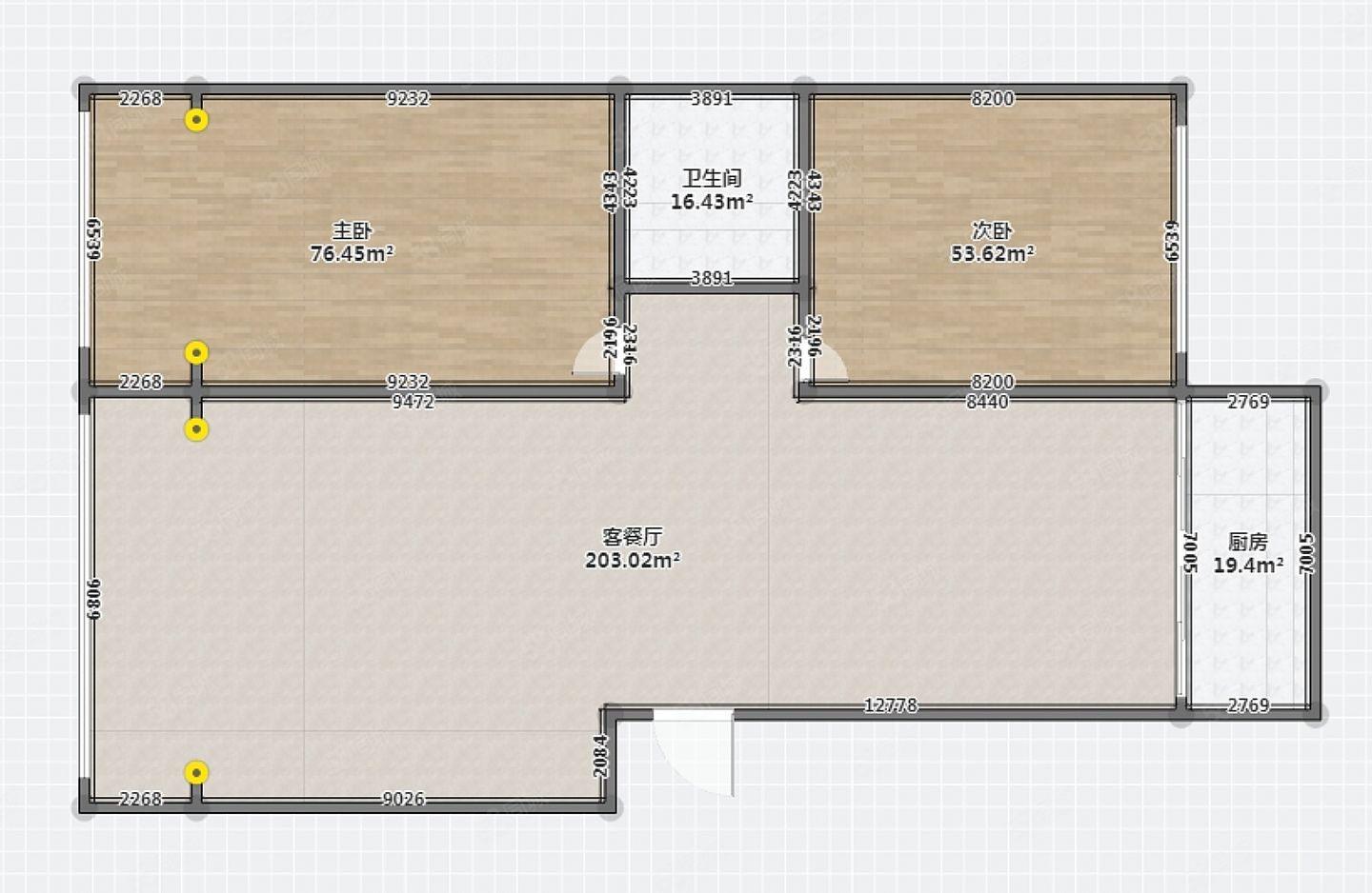 西苑小区2室2厅1卫81.47㎡东西48万