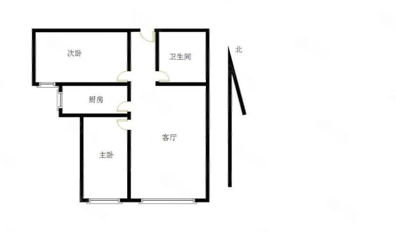 当代北辰悦MOMA2室1厅1卫74.35㎡南199万