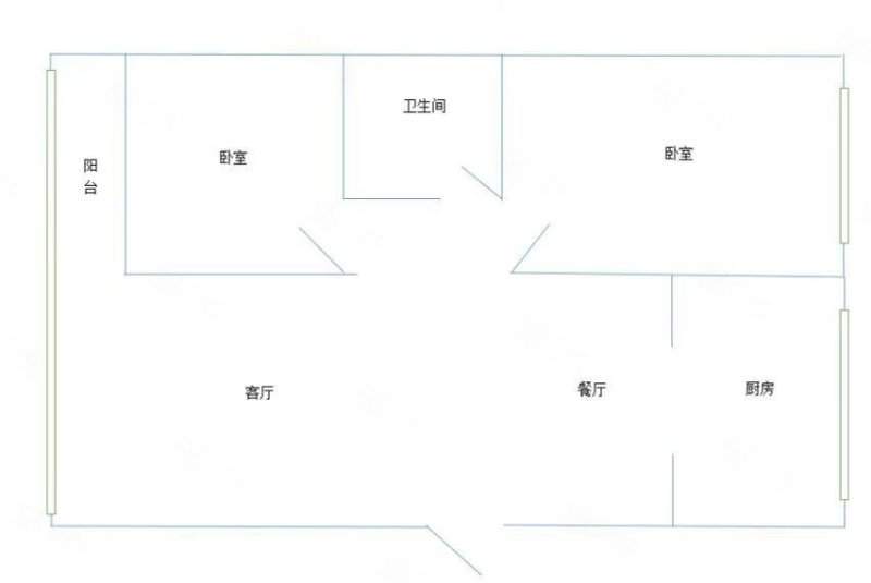 华兴广场住宅2室2厅1卫94.06㎡南北49万