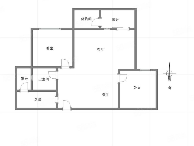 金科天宸(涪陵)2室2厅1卫80㎡东北48万