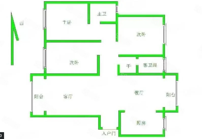 锦绣华苑3室2厅2卫122㎡南北88.9万